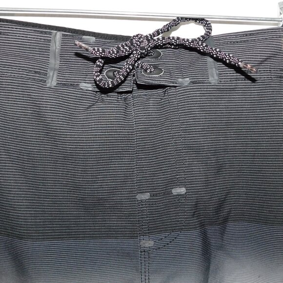 Point Zero Black Gray Striped Mens XL ( 1X ) Lined Board Shorts Swim - Picture 2 of 10